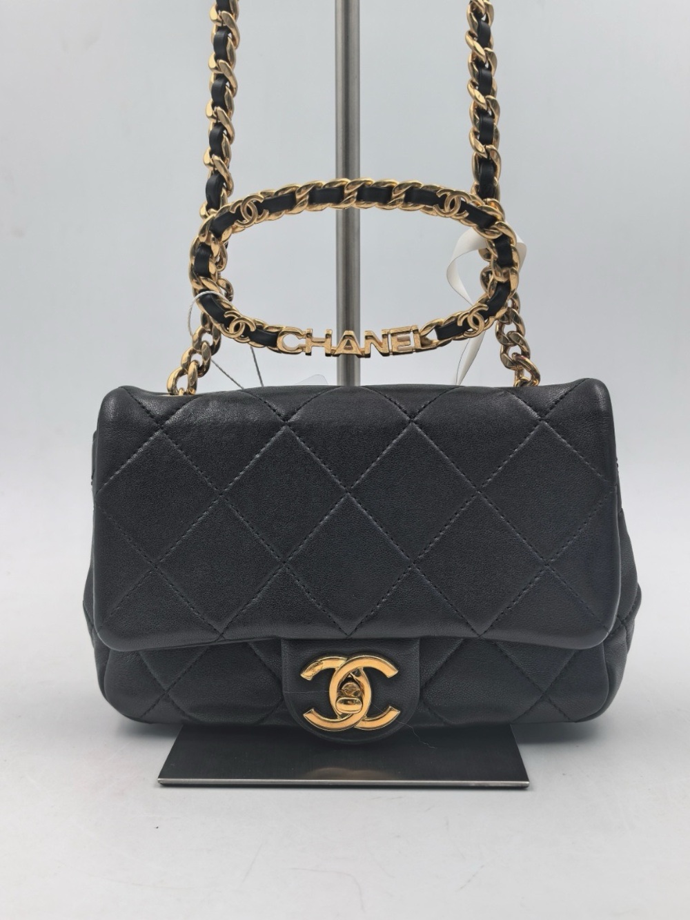 CHANEL Flap with Chanel Logo Top Handle